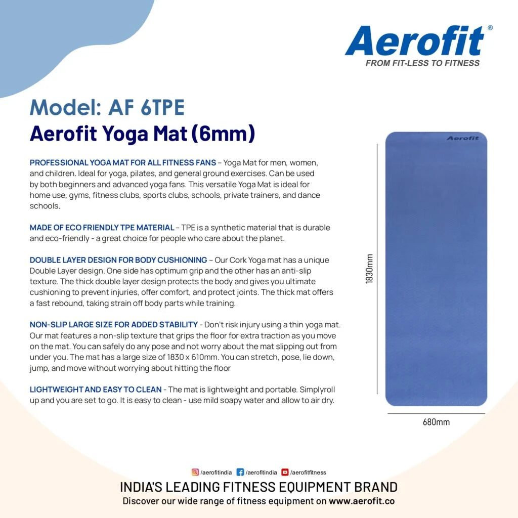 AF 6 TPE 6 MM 2 Tone Colored Yoga Mat